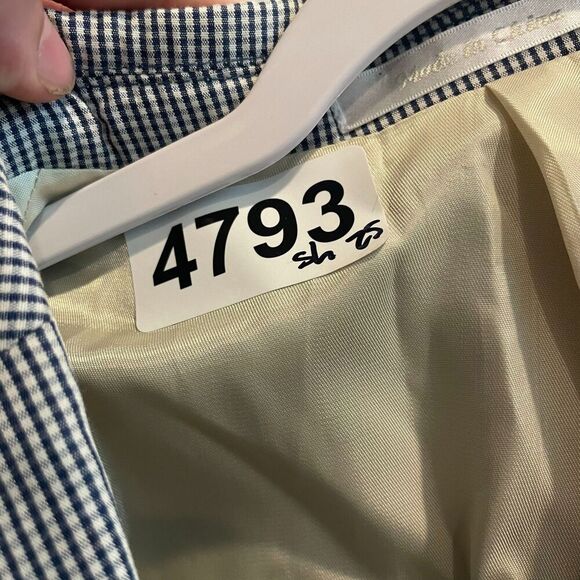 Chaps Men Blue White Blazer Sports Coat 42L Pinstripe Single Breast Long Sleeve - Picture 10 of 10